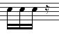 Three Sixteenth Notes + Sixteenth Rest