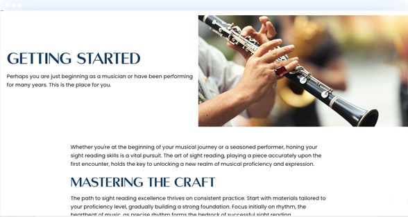 Sight reading guides and tutorials page
